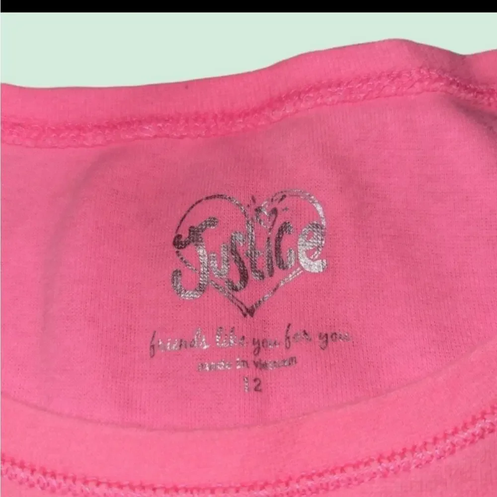 Justice pink short sleeve T-shirt girl size 12